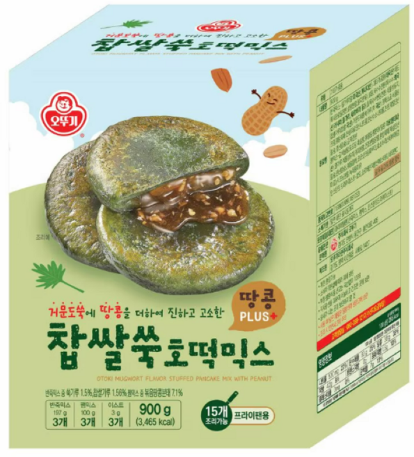 오뚜기 찹쌀 쑥 호떡믹스 땅콩플러스, 900g, 1박스