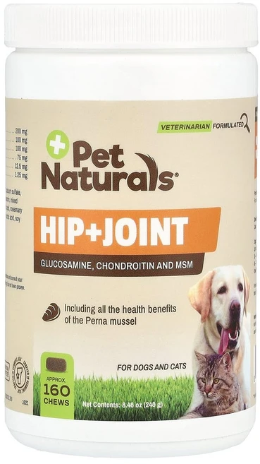 펫네츄럴오브버몬트 힙 플러스 조인트 반려견 및 반려묘용 츄어블 160정 240g(8.46oz), 1개 - 쿠팡