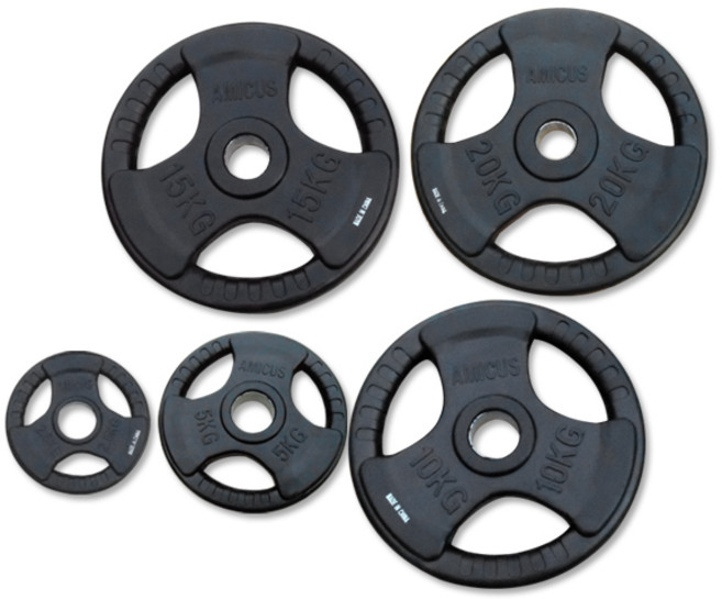 아미쿠스 3구 블랙 고무중량원판(홀지름50mm) 1.25kg 2.5kg 5kg 10kg 15kg 20kg (KG당 3 800원), 검정, 1개