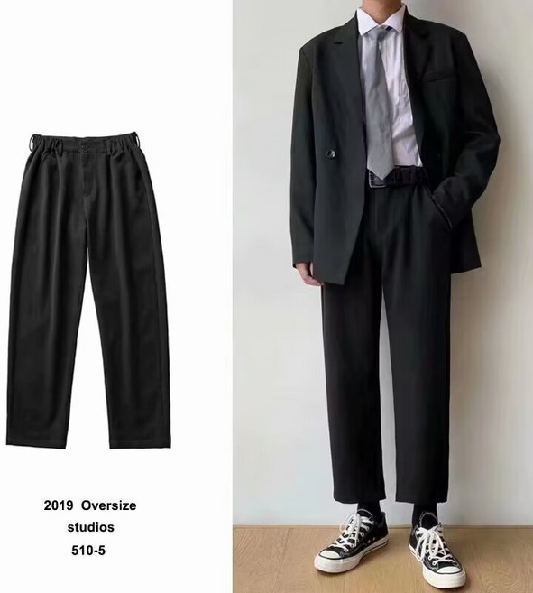 西褲男顯瘦小西褲寬鬆直筒褲男生九分褲休閒褲 西褲新郎褲子伴郎褲子 韓版日系氣質痞帥休閒長褲