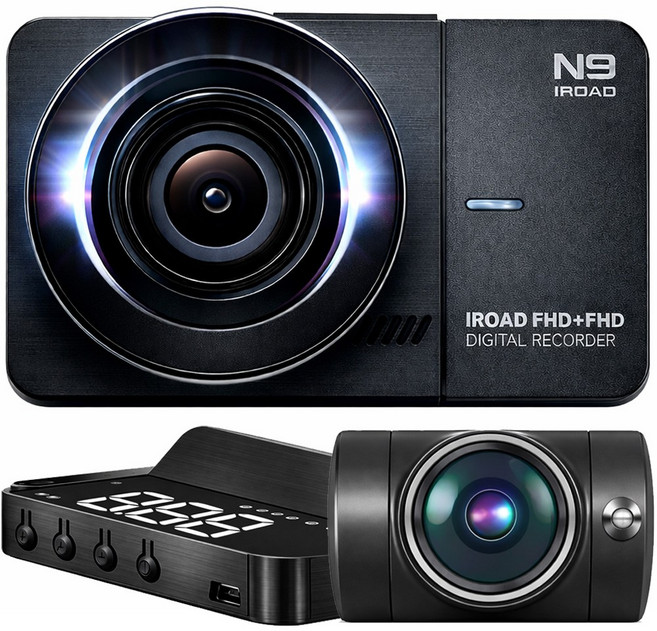 무료방문장착 아이로드 N9 엔나인 가성비 블랙박스 FHD 2채널 + 64GB + 헤드업디스플레이, 출장장착+GPS HUD, 128GB