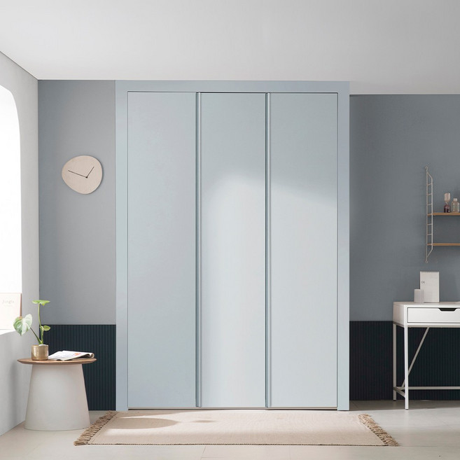 보루네오 파스텔 작은방 붙박이장 여닫이 10cm E0등급 PET, 코튼블루 10cm