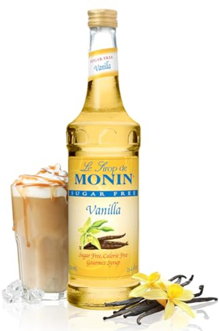 모닌 - 무설탕 바닐라 시럽 강렬한 바닐라 빈 풍미 커피 Monin - Sugar Free Vanilla Syrup Bold Vanilla Bean Flavor Great, 1개, 750ml