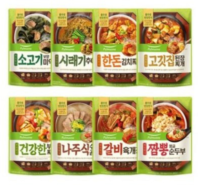 풀무원 반듯한식 8종 모음 세트 골라 담기, 460g