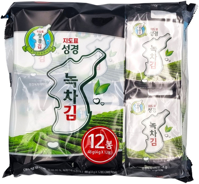 지도표 성경 녹차 도시락김 (4g*12입), 48g, 1개