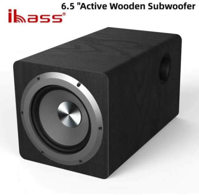 스피커통우드 스피커통 IBASS 나무 액티브 서브우퍼 홈 시어터 에코 월 블루투스 멀티미디어 컴퓨터 TV 100W 6.5 인치, 1.Black, 01 Black