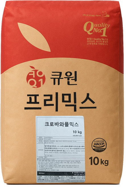 큐원 프리믹스 10kg 와플용 아메리칸&파르페 믹스 제과 제빵 프리믹스