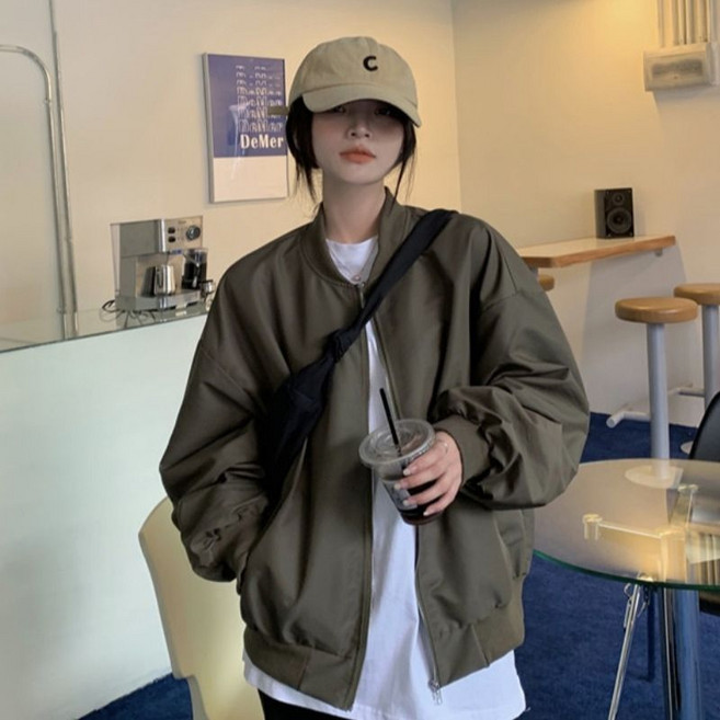 여성 항공점퍼 봄가을 빈티지 야구점퍼 루즈핏 코디 재킷 캐주얼 트렌드 상의 WMY