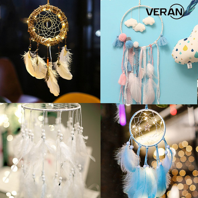 VERAN 정품 무드등 라이트 LED 드림캐쳐 인테리어 디자인 소품, 2링 LED 스노우 화이트