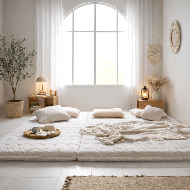 국내제작 집먼지 / 진드기 케어 접이식 토퍼 기절 푹신한 매트리스 3가지색상/4가지사이즈 (보관벨트포함) 네스트슬립