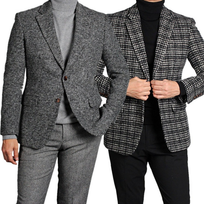 MANA마나 가을 겨울 울 90-50% 남자 남성 콤비 자켓 블레이저 마이