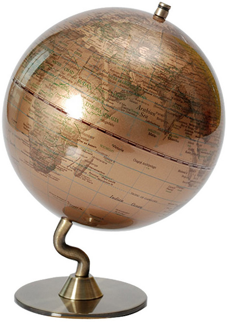 【SkyGlobe】5吋時尚地球儀(英文版)《WUZ屋子》地圖 擺飾 台灣製, 金色