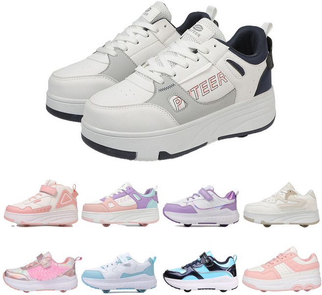 PHTEER 롤러슈즈 편한 바퀴달린 운동화 4륜 F06, 회색, 1개