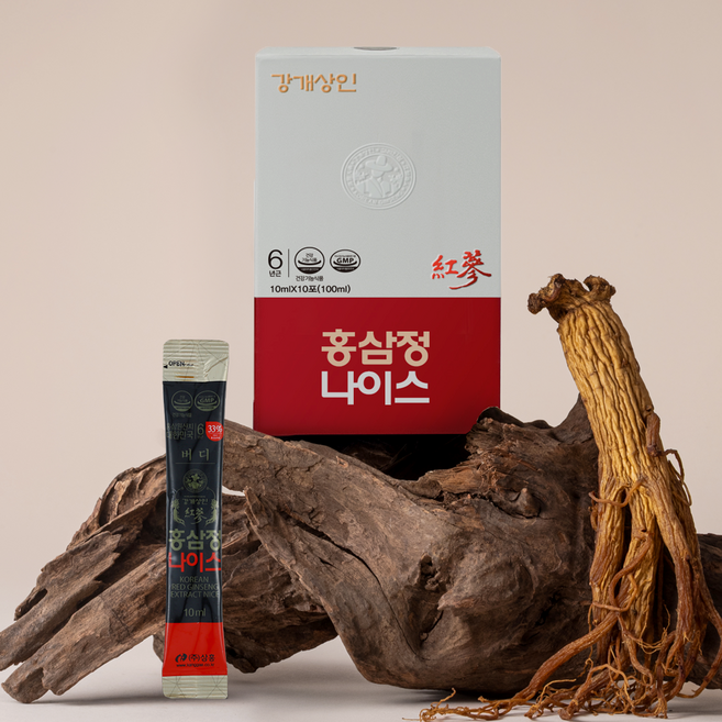 [강개상인 공식몰] 홍삼정 나이스 (10ml 30포) 6년근 70여일 자연건조 홍삼 스틱형, 강개상인 건강식품관 홍삼정나이스10ml*30포 홍삼농축, 30개, 10ml
