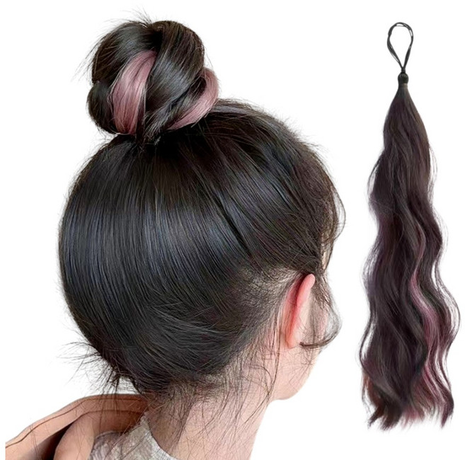 포나인틴 머리끈형 브릿지 헤어피스 가발, 1개, 핑크