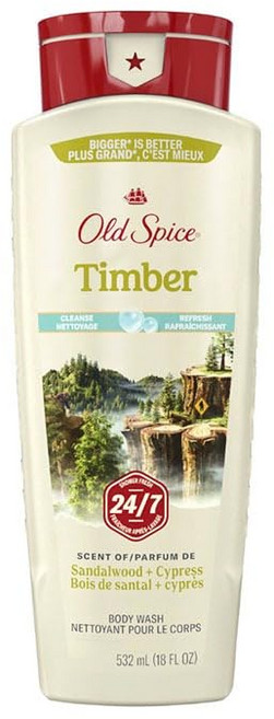 OLD SPICE 올드 향신료 BODY WASH TIMBER 18oz/532ml 바디 워시 바디 비누 남성 향기 팀버 수입품 OSS 일본어 표기의 라벨 첨부