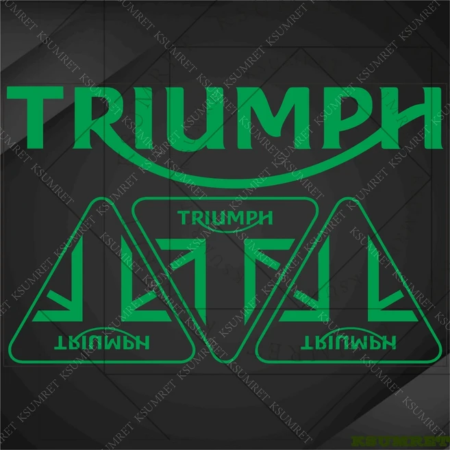 Triumph 오토바이 스티커 데칼 로고 탱크 엠블럼 스크램블러 보버 트윈, 05 Green