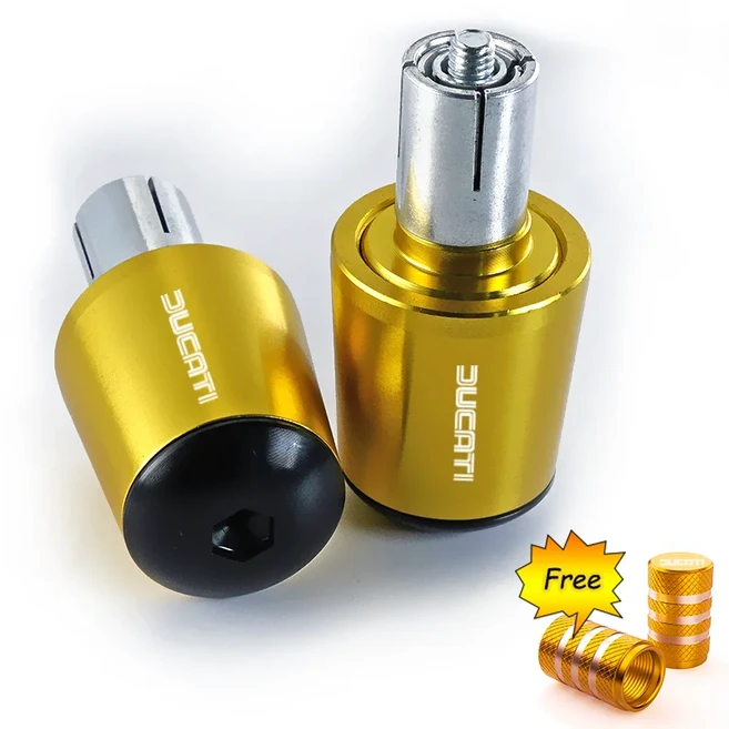 오토바이 CNC 핸들 바 그립 캡 엔드 핸들 플러그 캡 두카티 멀티스트라다 950 1100 1260 1200 S 스포츠 몬, 07 Gold