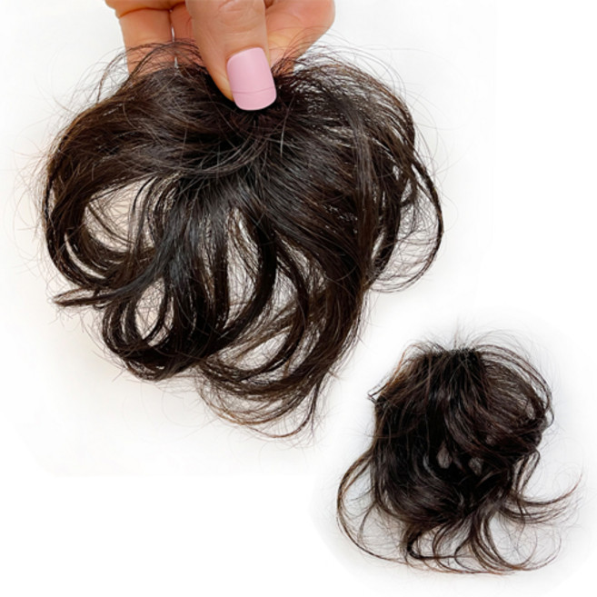 센스모드니 프리미엄 인모 웨이브 정수리 뽕 부분가발, 1개, 블랙