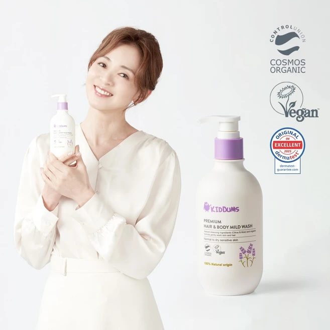 야노시호가 선택한 키덤스 프리미엄 헤어&바디 마일드 워시 300g, 1개, 300ml - 쿠팡