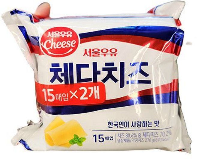 서울우유 체다 슬라이스 치즈, 30개, 18g