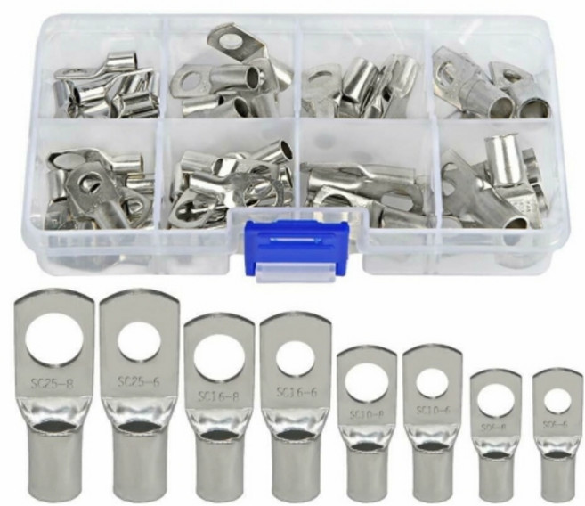 60P 압착단자 동커넥터 주석도금 압착터미널 동단자, 1개