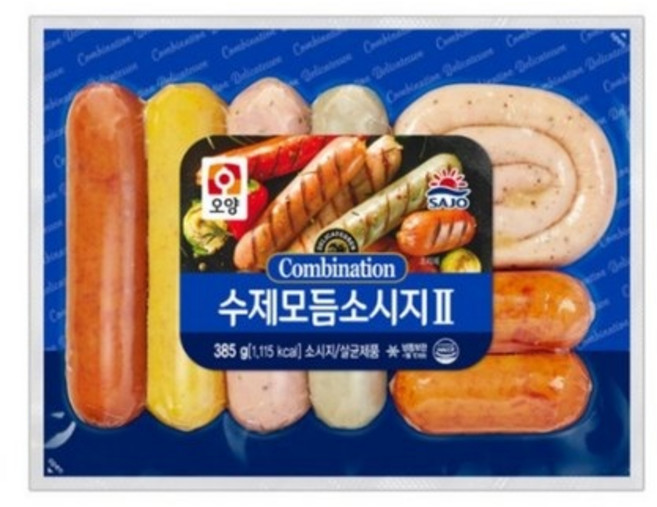 사조오양 [퀴클리몰] 수제 모듬 소시지 385g 냉동 후랑크소시지, 5개