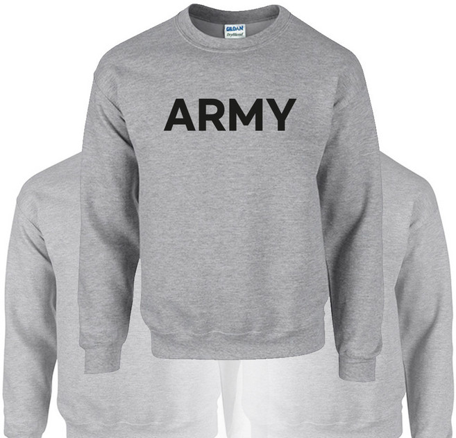 밀리터리 기모 스포츠 그레이 맨투맨 ARMY