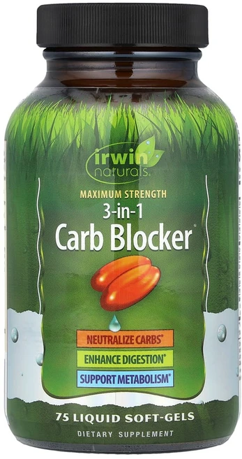 어윈네츄럴 Maximum Strength 3-In-1 Carb Blocker 액상 소프트젤 75정, 1개, 120g - 쿠팡
