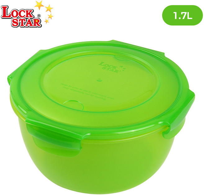 락스타 미라클린 셀러드볼(1.7L) 야채통(4L) 전자렌지 진공 밀폐용기 신선야채 냉동밥보관, 3개, 셀러드볼