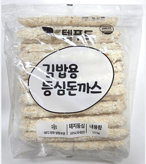 [유통기한임박 26.09.07]업소용 국내산 돼지고기 김밥용 등심 돈까스 스틱, 1개, 1.5kg