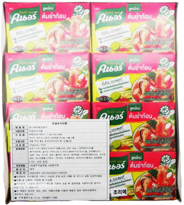 유니레버 태국 톰얌 큐브 소스 똠얌꿍, 35개, 576g