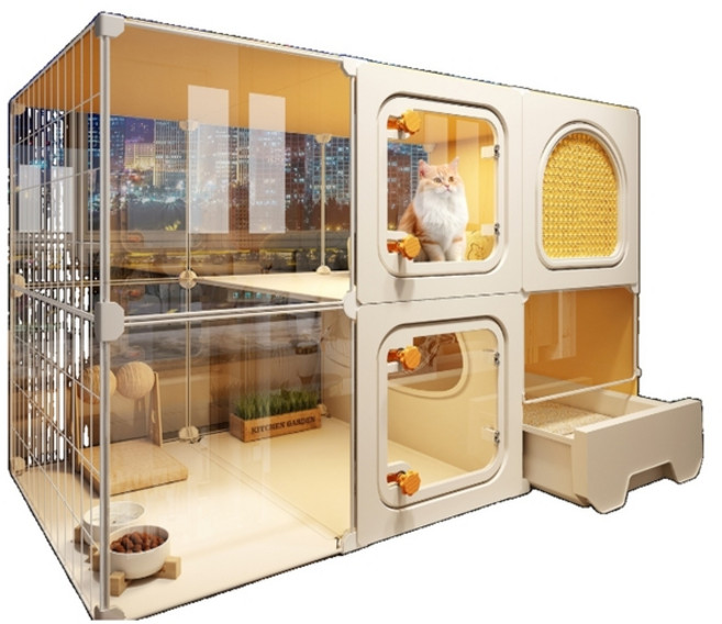 파노라마 고양이 케이지 고양이원룸, 3층 105x45x105 초대형