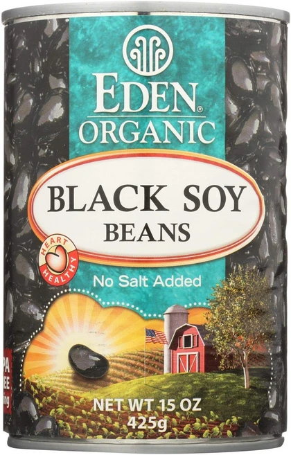 에덴 유기농 검은콩 무염 15온스 캔 (12개 묶음) ( Eden Organic Black Soy Beans No Salt Added 15-Ounce Cans (Pack o, 1개, 425g - 쿠팡