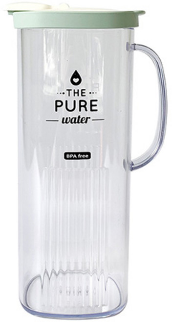 플라코 심플 퓨어보틀 정사각 손잡이 냉장고 물병 1.5L 1.8L, 민트, 1개