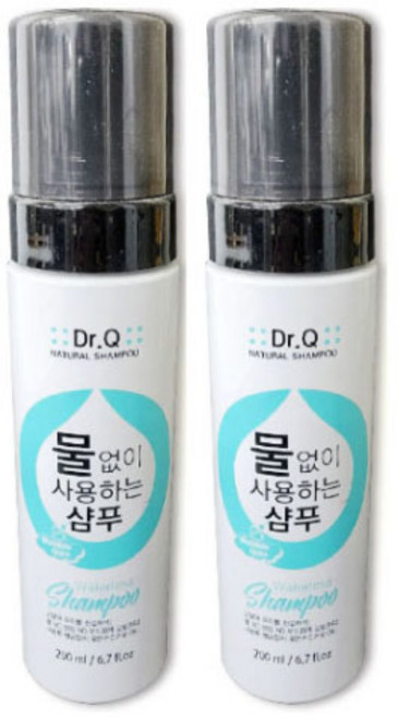 Dr.Q 닥터큐 물없이 사용하는 샴푸 200ml 환자용여행용다용도샴푸목욕샤워위생용품, 2개