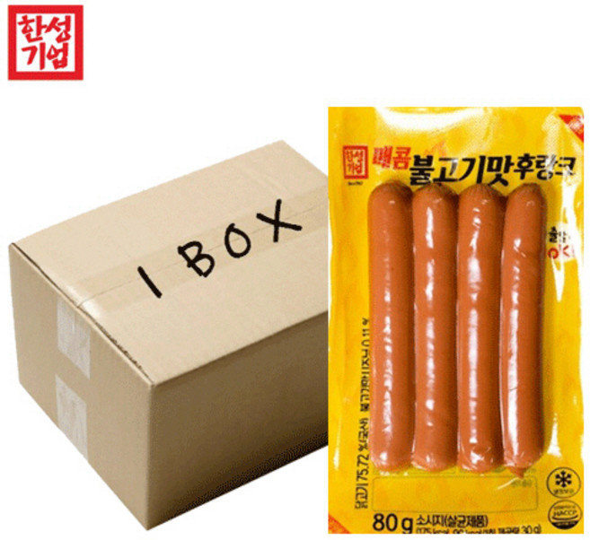 한성 매콤 불고기맛 후랑크 80g 핫바 소시지, 42개