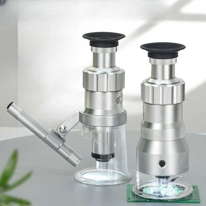 고배율 100배 확대경 현미경 휴대폰 부품 탁상 루페, 20배 충전식