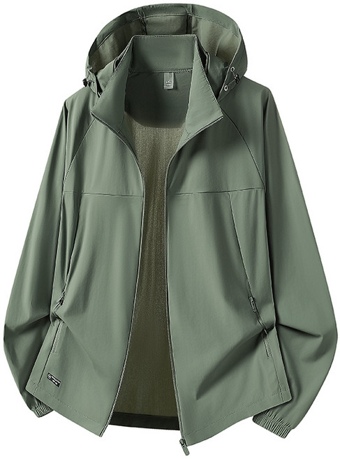 2026 夏季新款戶外輕量防曬衣 男女情侶款防紫外線薄款冰感防曬服, 男灰綠