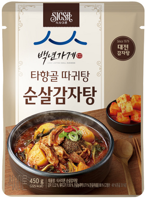 롯데웰푸드 식사이론 백년가게 타향골 순살감자탕, 450g, 4개
