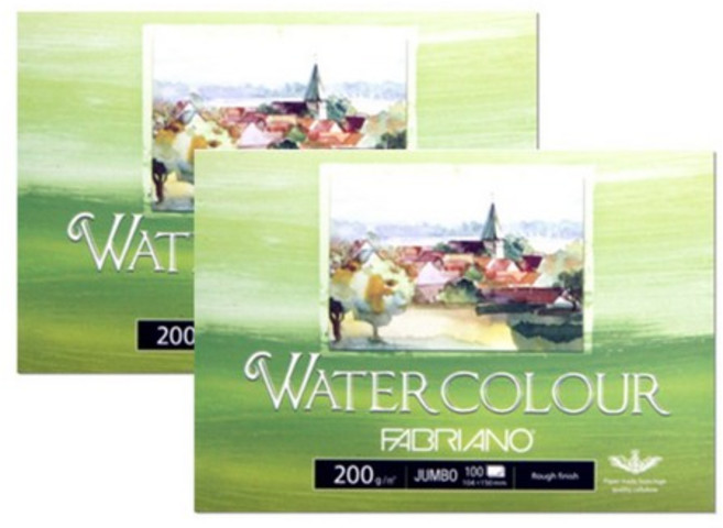 파브리아노 워터칼라 수채화용 점보 포스트카드 엽서패드형 A6 PC06 100매 200g, 2개
