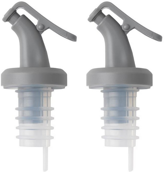 이케아 LOSTAGBAR 뢰스타그바르 푸어러 퓨어러 와인병 식초 오일 병 마개 뚜껑 1세트(총 2개), 회색, 1세트