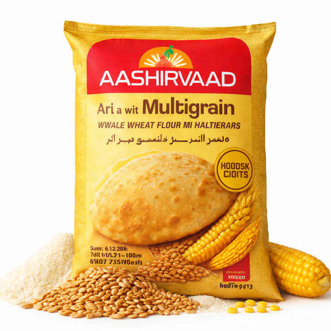 Atta with Multigrains AASHRVAAD/ 아시르바드 아타 멀티그레인, 1개, 5kg