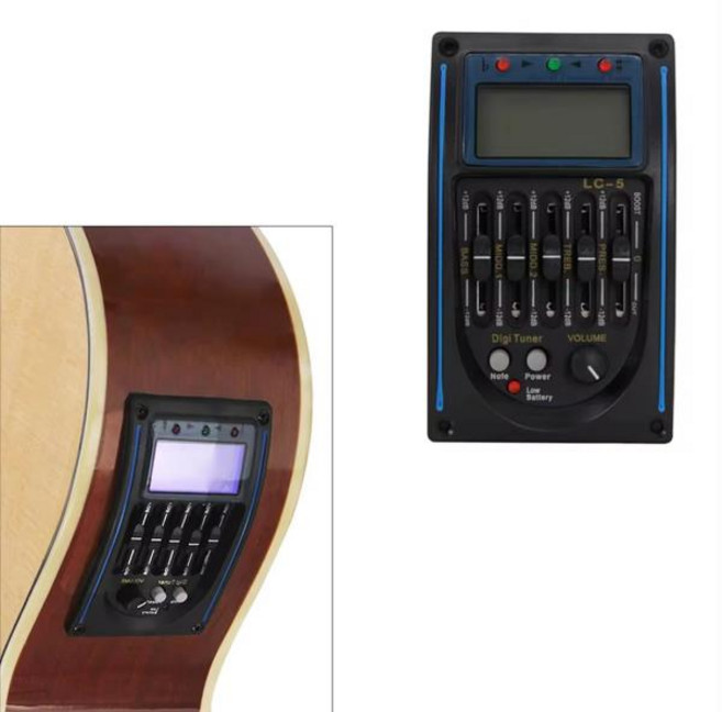 험버커픽업 기타픽업 4/5 밴드 클래식 어쿠스틱 기타 픽업 악기 액세서리 EQ 이퀄라이저 프리앰프 볼륨 미드 트레블 베이스 컨트롤, 02 5 Band, 1개