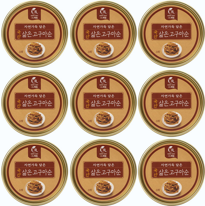 국산 간편하게 바로 먹는 캔나물 고구마순 나물 통조림 120g, 9개