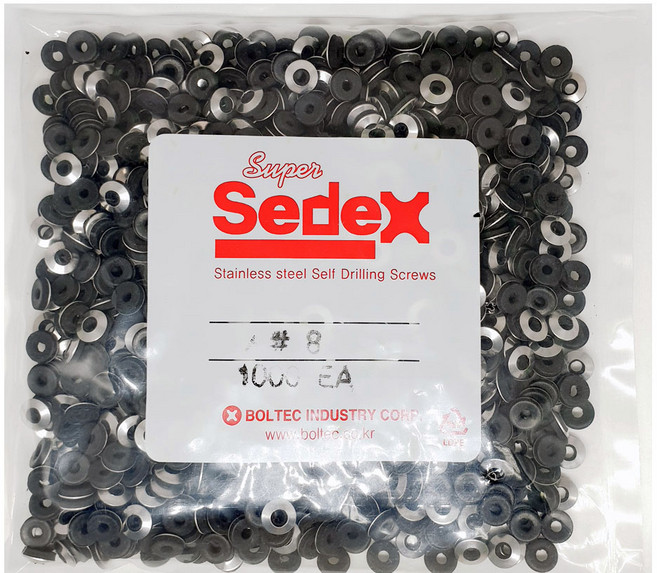 방수와샤 스텐 돔 와샤 스텐 직결피스 전용 #8 봉지판매, M4.2, 10mm, 1000개