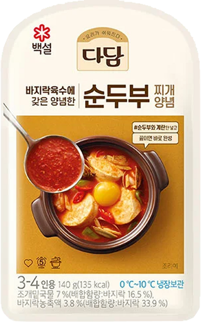 CJ 다담 순두부찌개양념, 140g, 6개
