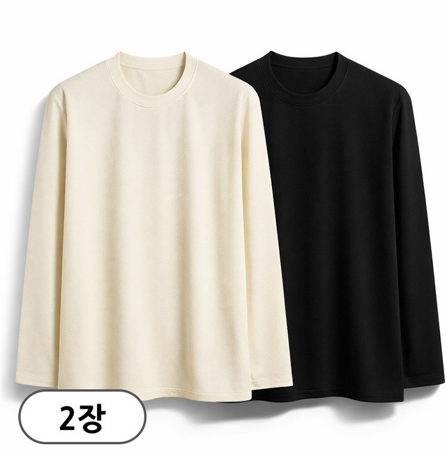 2장 세트 베이직 구김없는 빅사이즈 긴팔티 (SCC5350PT)