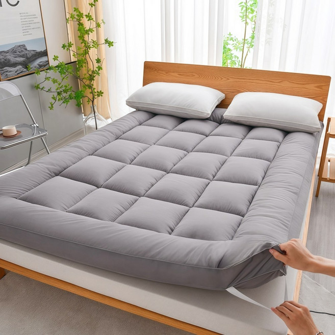 옌타 사계절 침대 토퍼 매트리스 10cm 매트리스 요매트, 회색