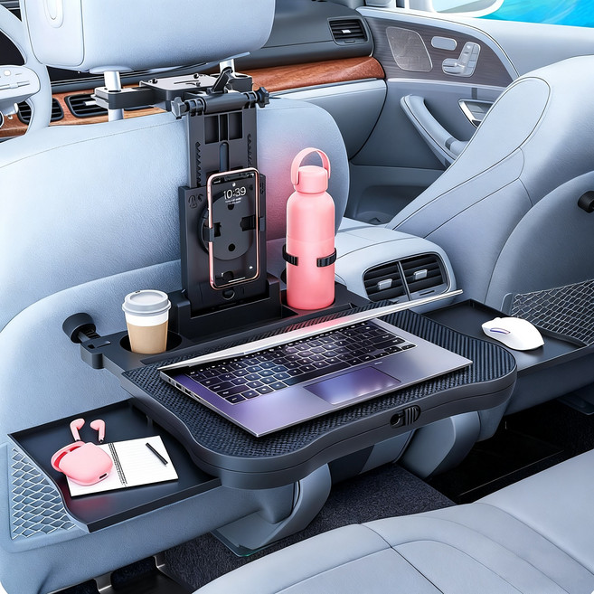 Equator 차량용 폴딩 테이블 뒷좌석 차량 노트북 거치대 카시트 책상 식탁 차량트레이, 블랙, 1개